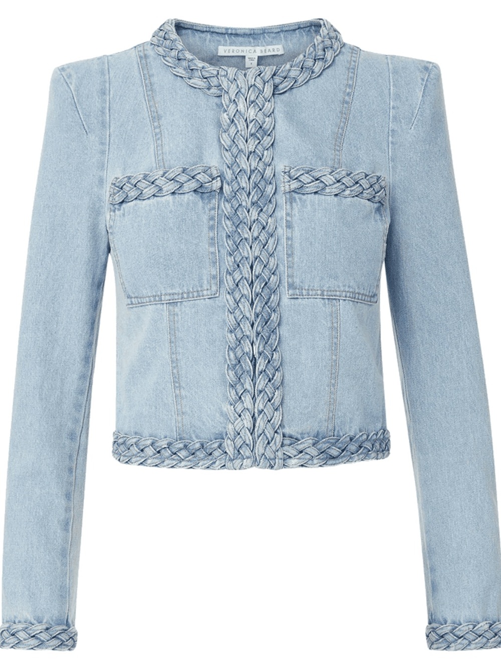 Veronica Beard Light Blue Braided Denim Jacket